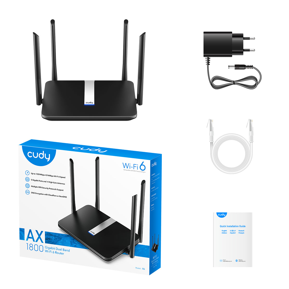 AX1800 Gigabit Wi-Fi 6 Mesh Router, Model: X6 - WR3000