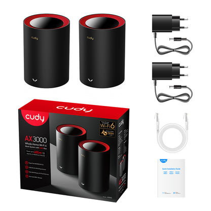 AX3000 2.5G Dual Band Wi-Fi 6 Mesh System, Model: M3000 2-Pack - M3000