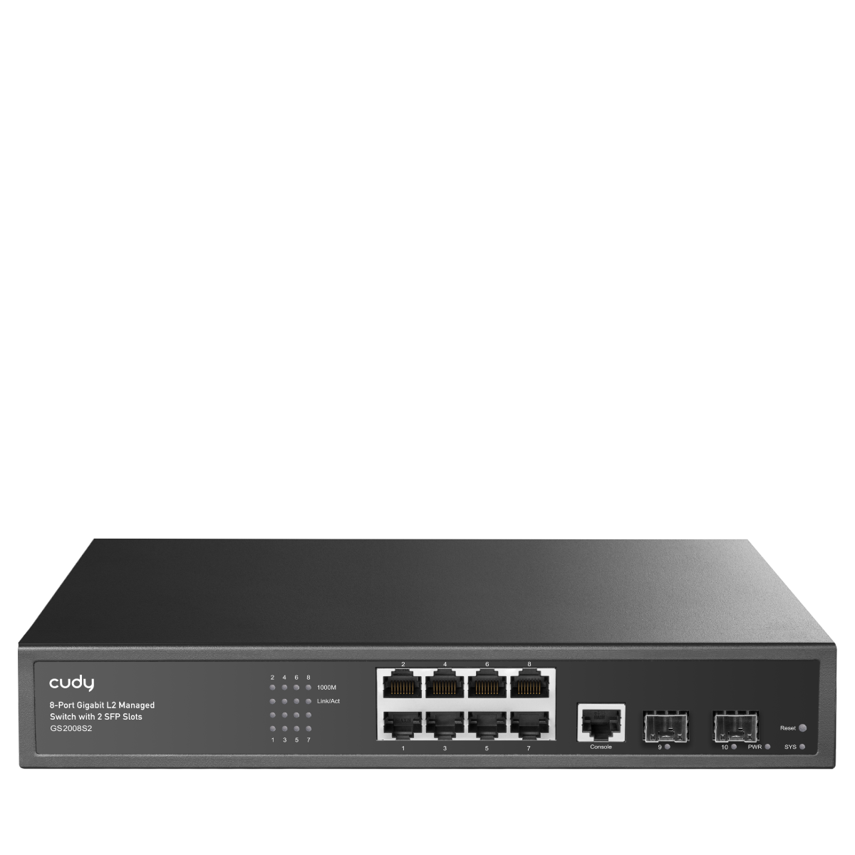 8-Gigabit Port L2 Managed Switch with 2 SFP Slots, Model: GS2008S2 - GS1010PE