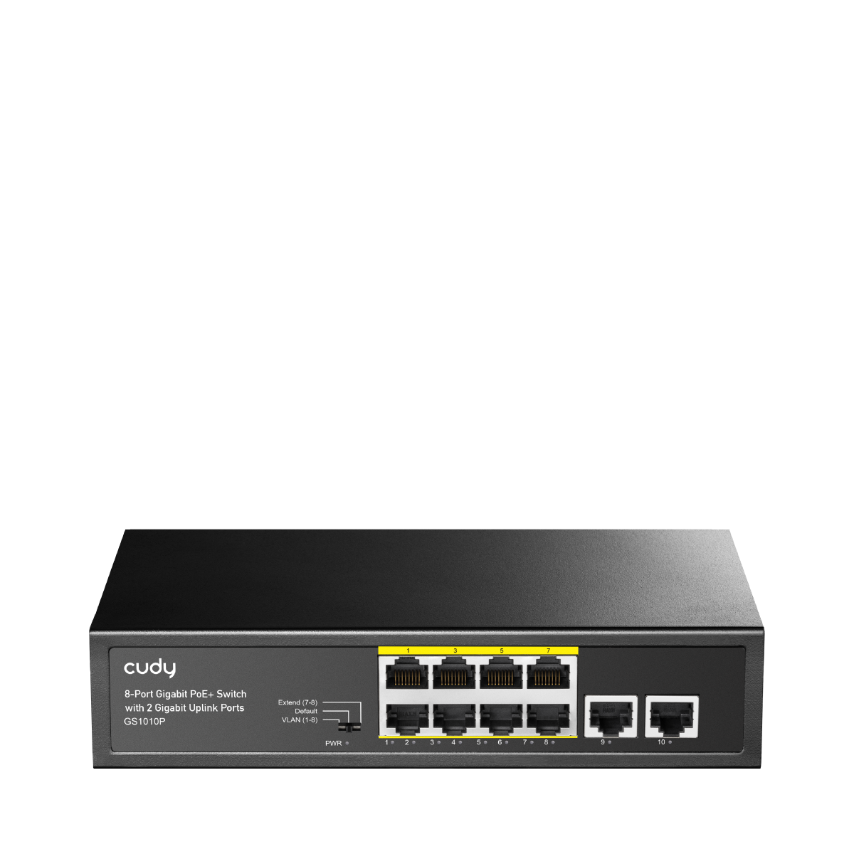 8-Port Gigabit PoE+ Switch with 2 Gigabit Uplink Ports 120W, Model: GS1010P - GS2008PS2