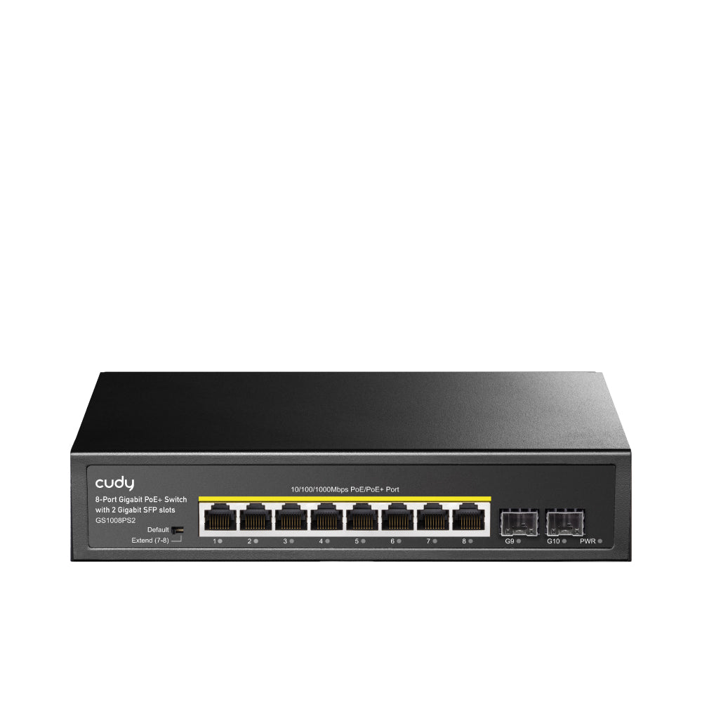 8-Port Gigabit PoE+ Switch with 2 Gigabit SFP slots