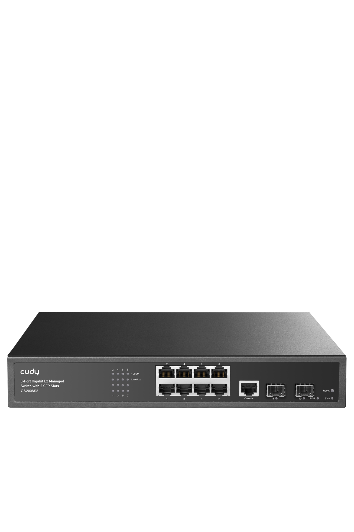 8-Gigabit Port L2 Managed Switch with 2 SFP Slots, Model: GS2008S2